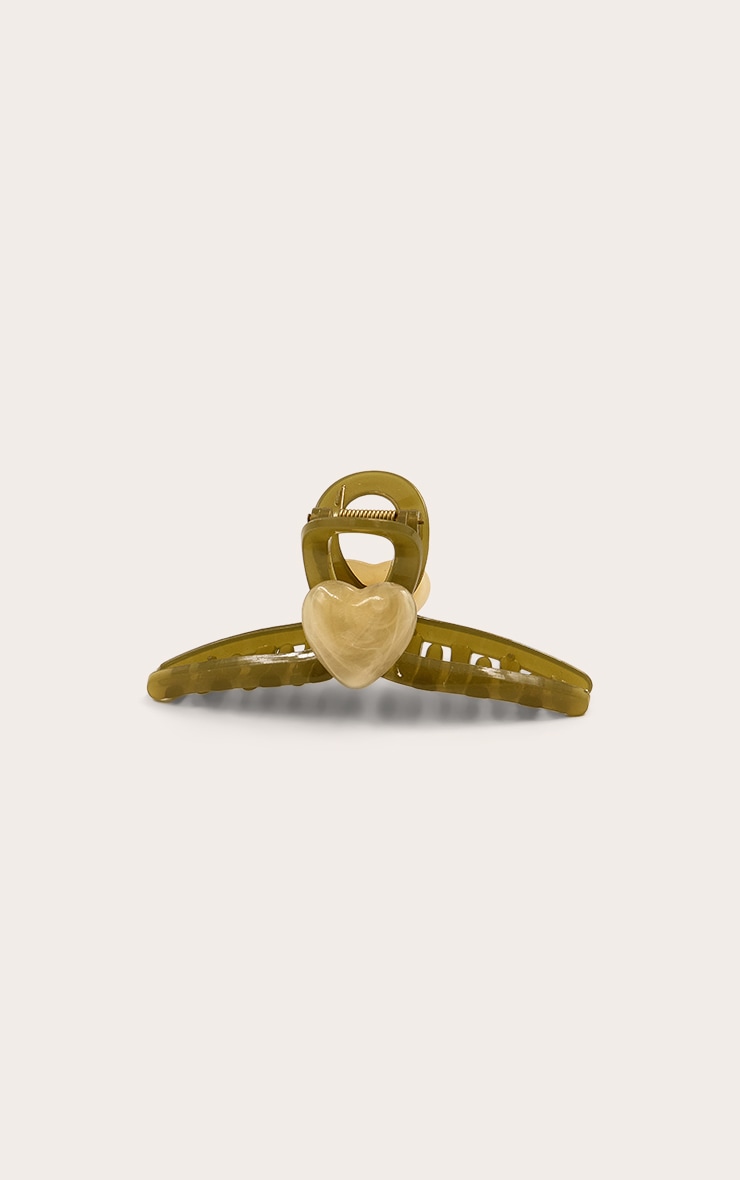 Smokey Jade Heart Claw Clip image 3