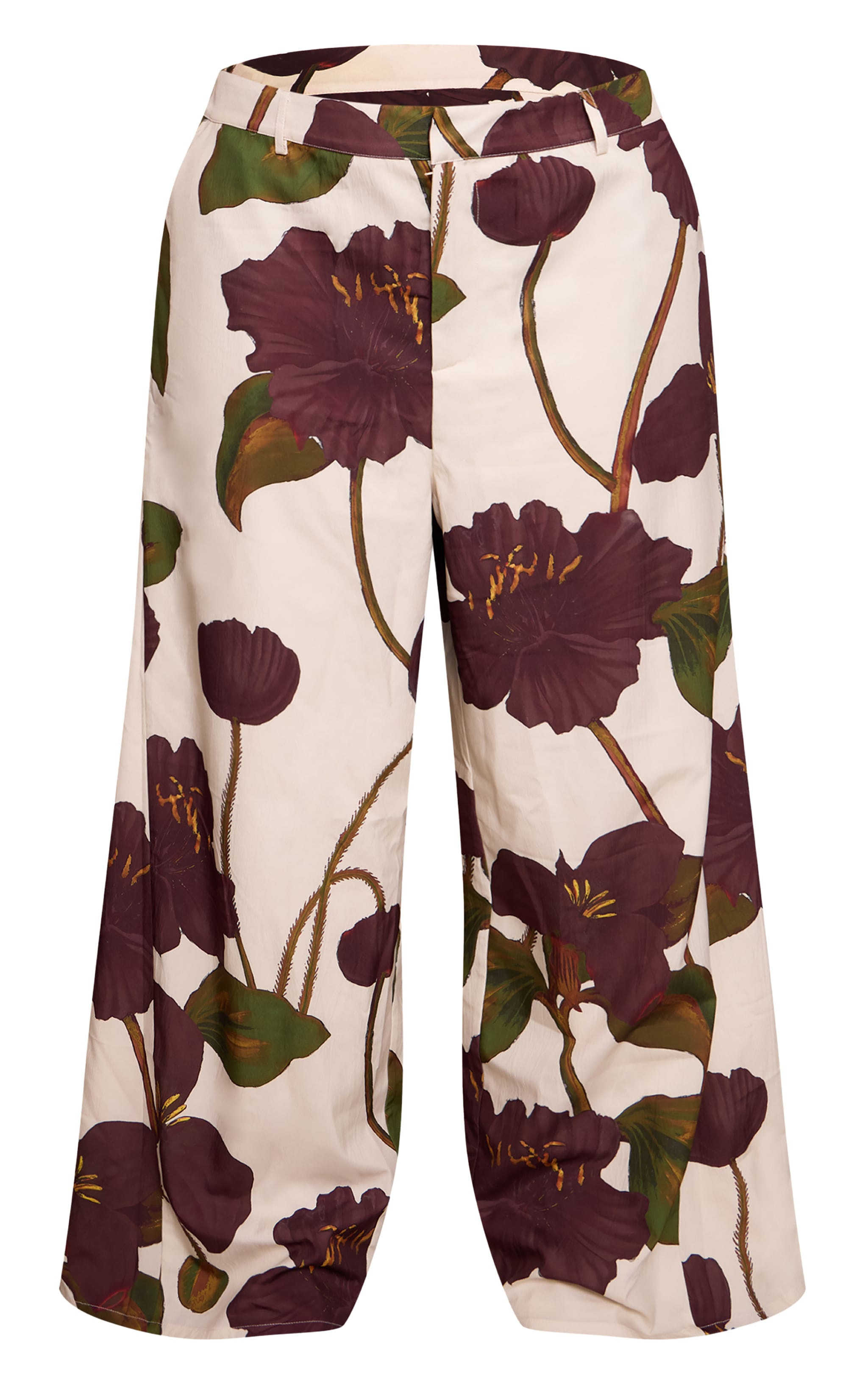 Plus Floral Printed Woven High Waisted Wide Leg Pants image 5