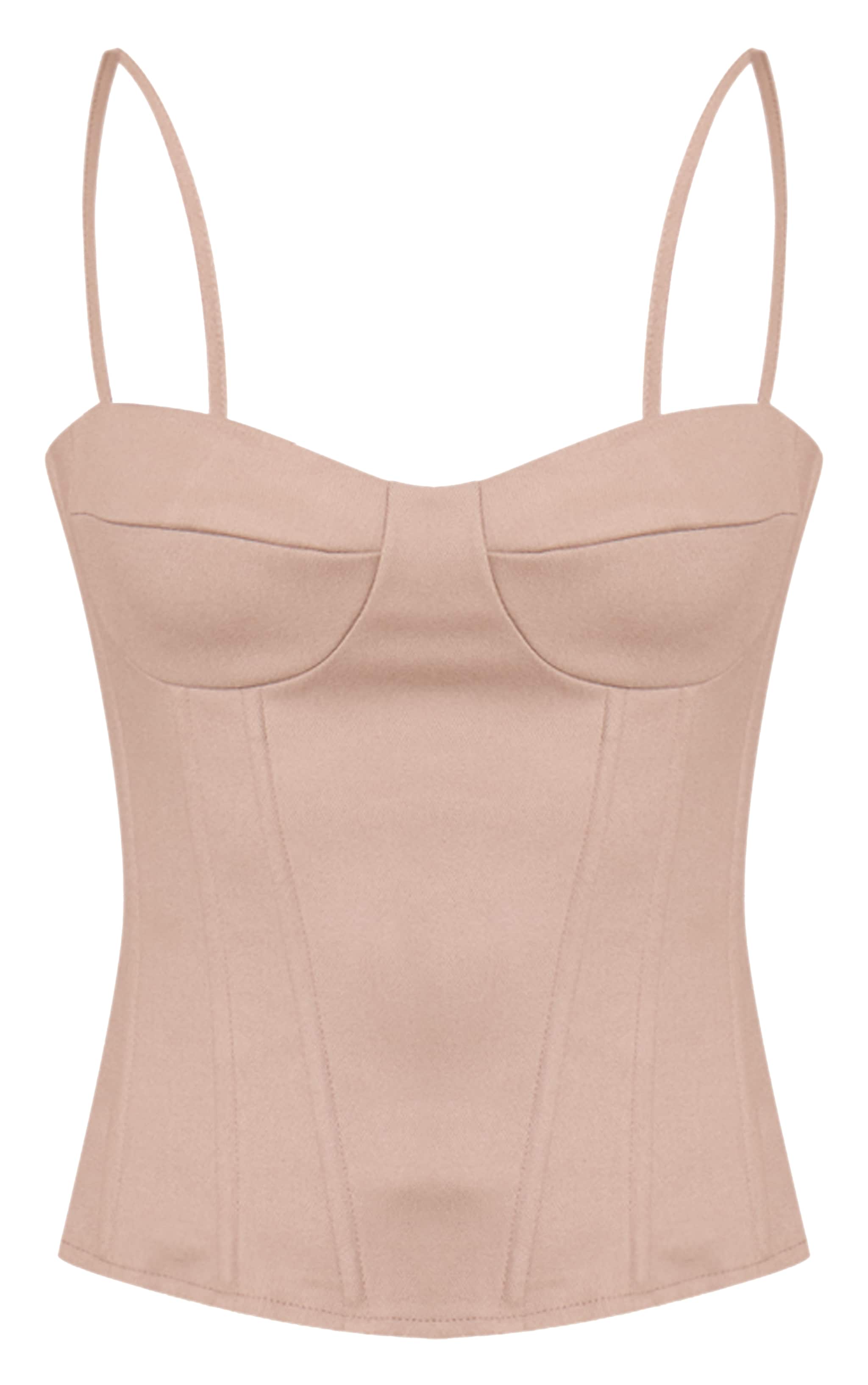 Stone Textured Wool Structured Corset Top image 5