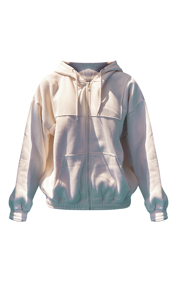 PLT SPORT Cream Marl Zip Up Hoodie image 5