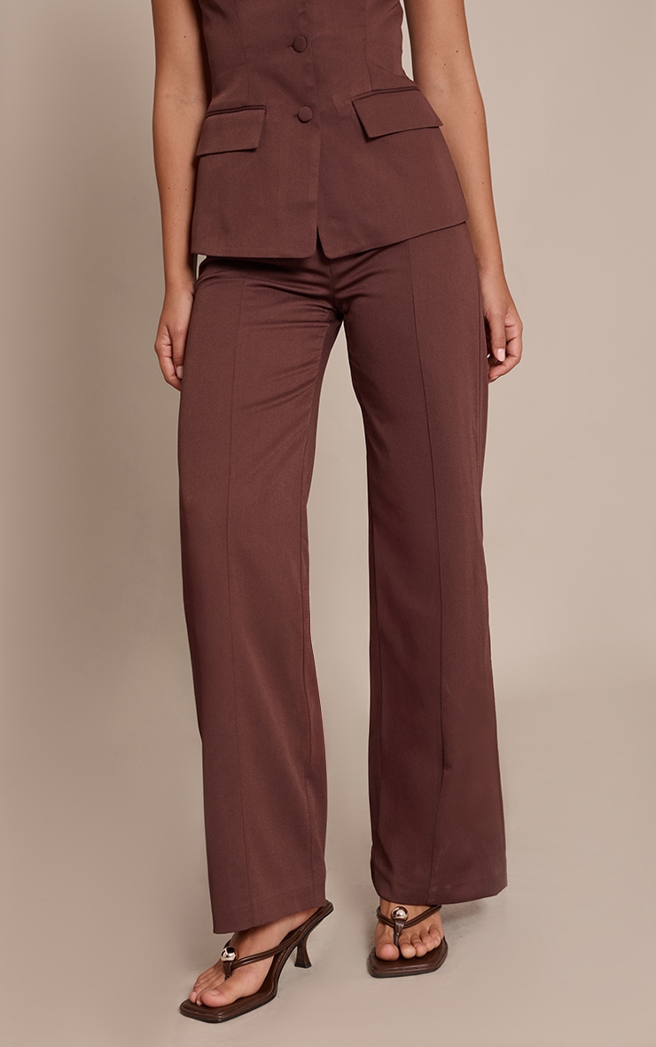 Chocolate Seam Detail Trousers image 2
