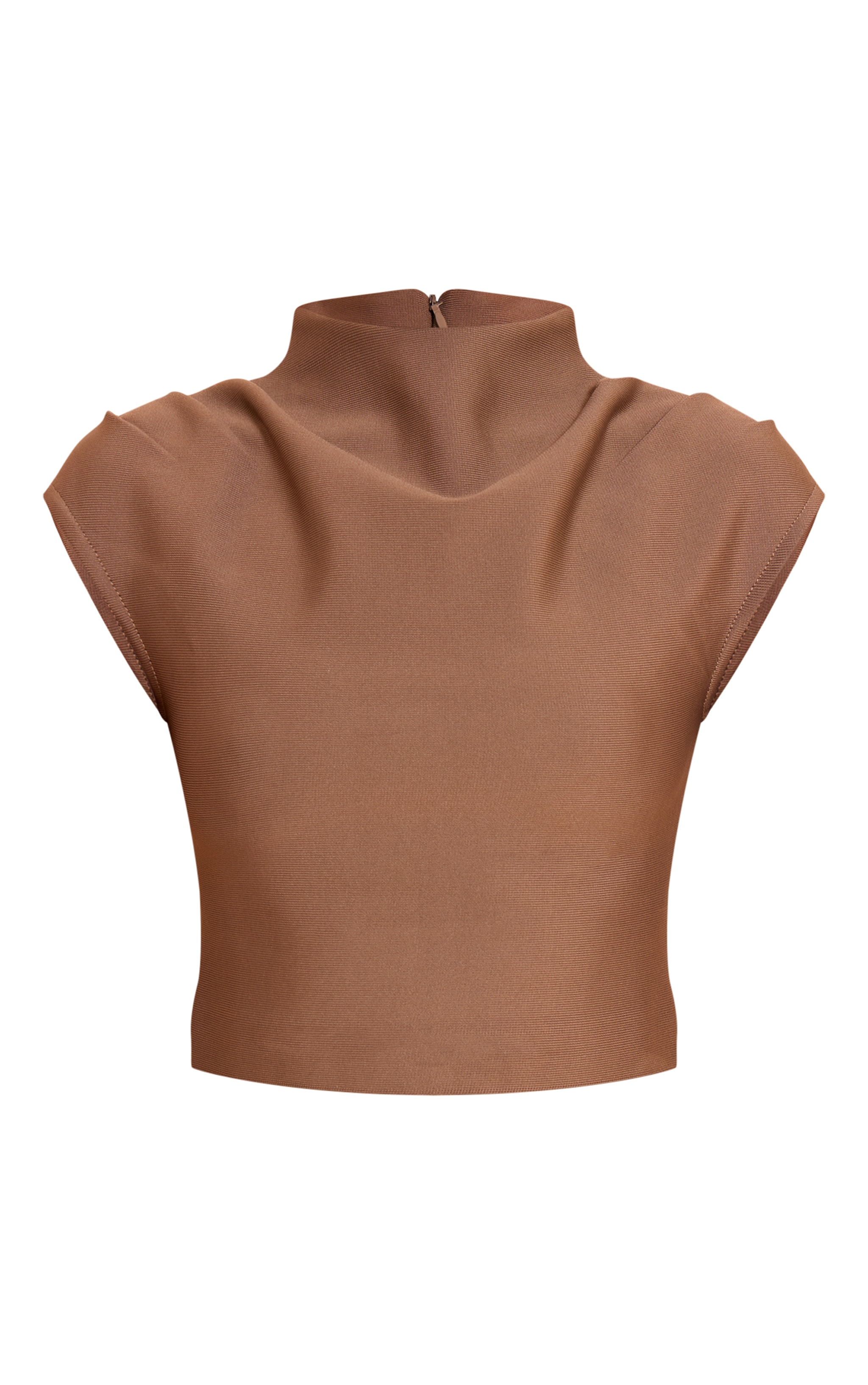 Mushroom Bandage Pleat Detail Cap Sleeve Top image 5