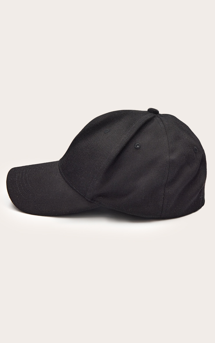 Black Plain Baseball Cap image 2