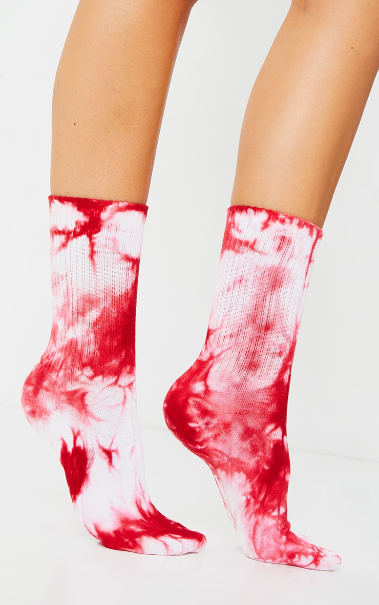 Red Tie Dye Socks