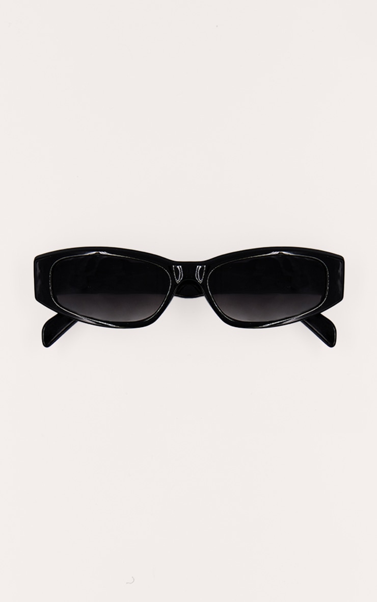 Black Cat Eye Slim Sunglasses image 2