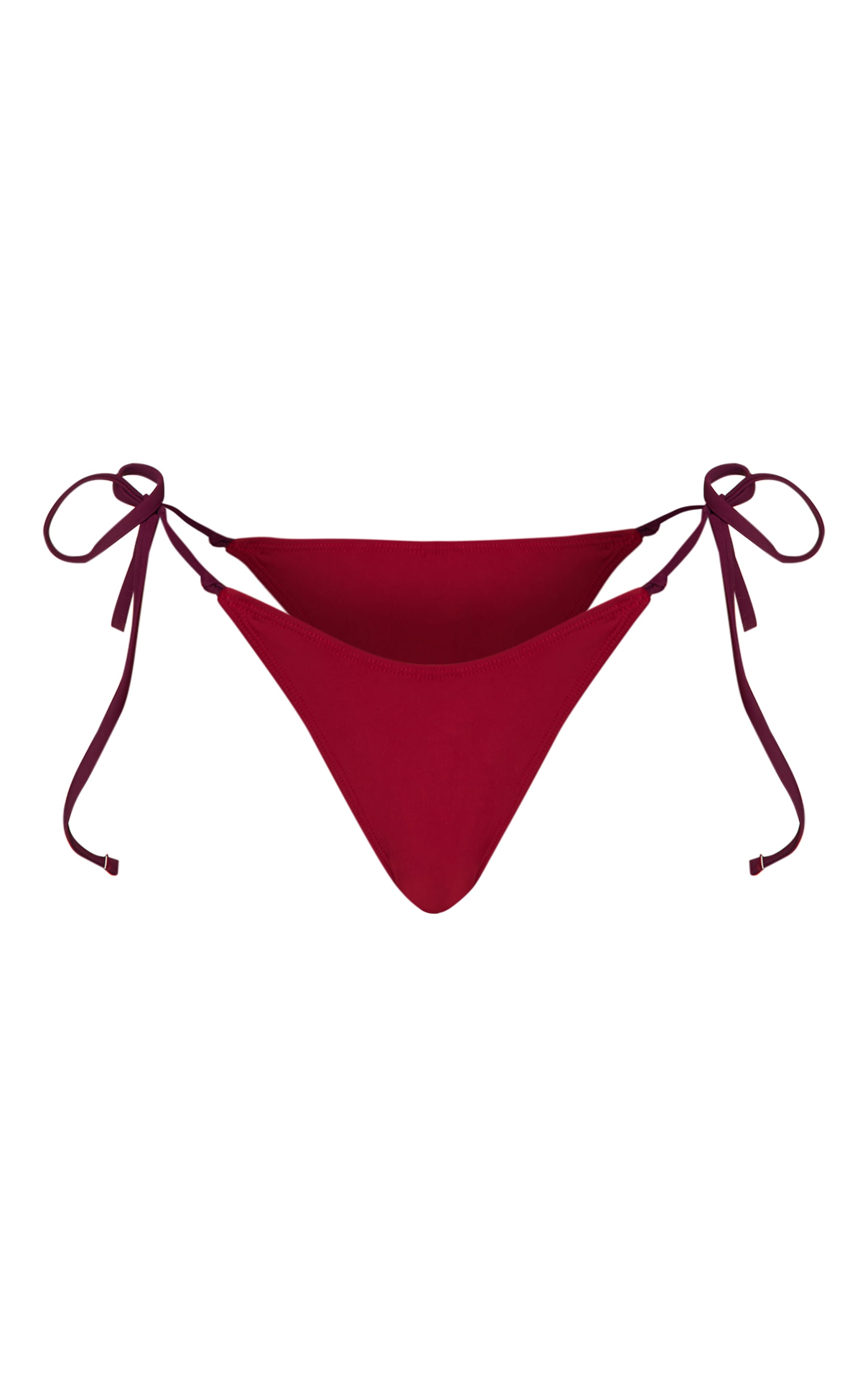 Magenta Contrast Binding Knot Triangle Bikini Top image 5