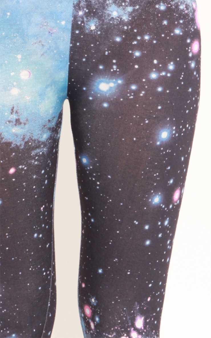 Gia Blue Galaxy Print Leggings Leggings PrettyLittleThing