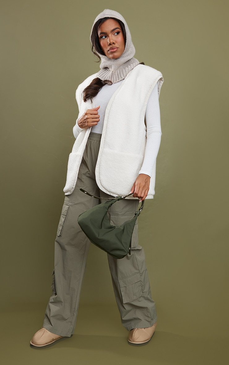 Cream Relaxed Fit Gilet Outerwear PrettyLittleThing