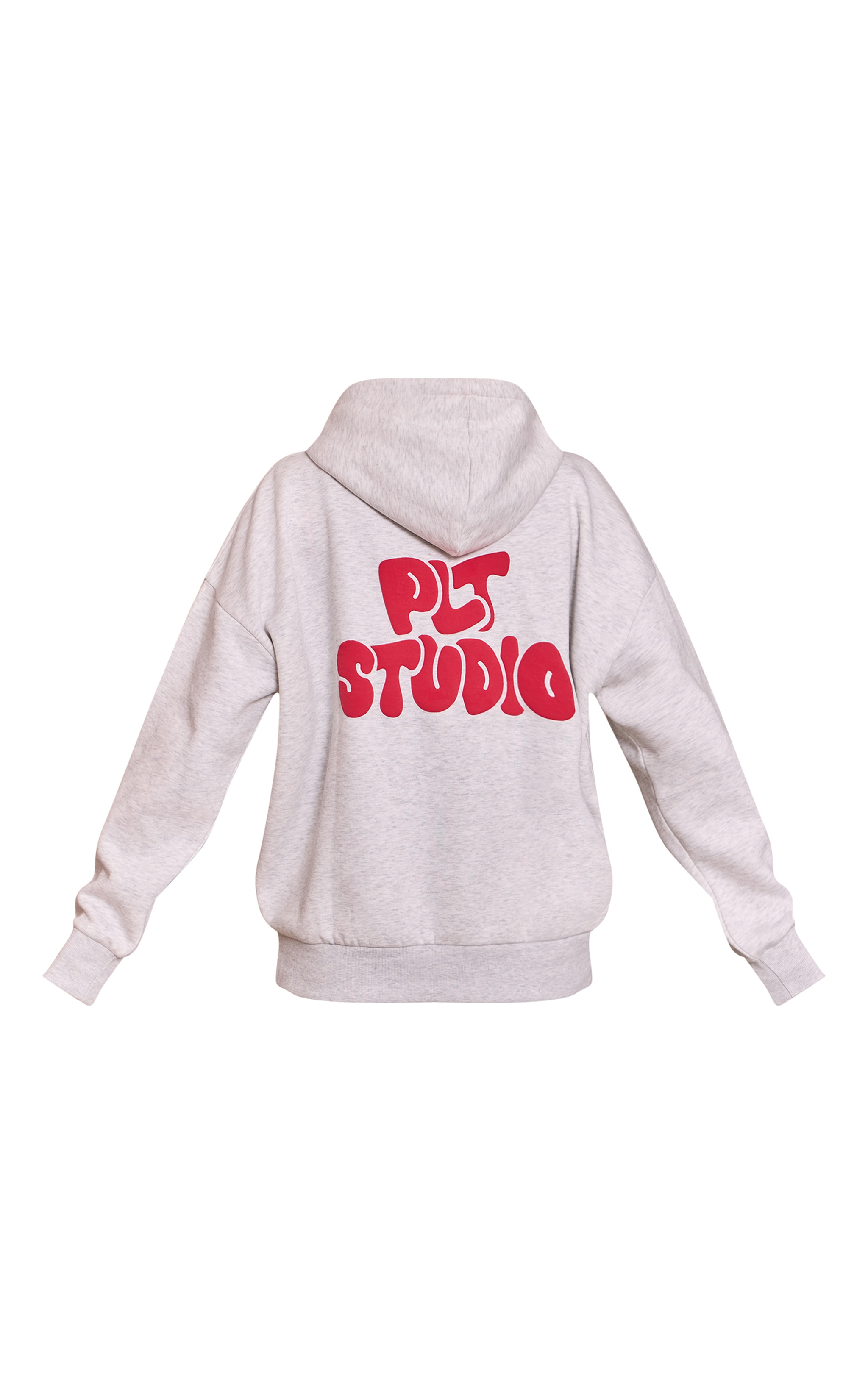Ash Grey PLT Studio Print Oversized Hoodie image 5