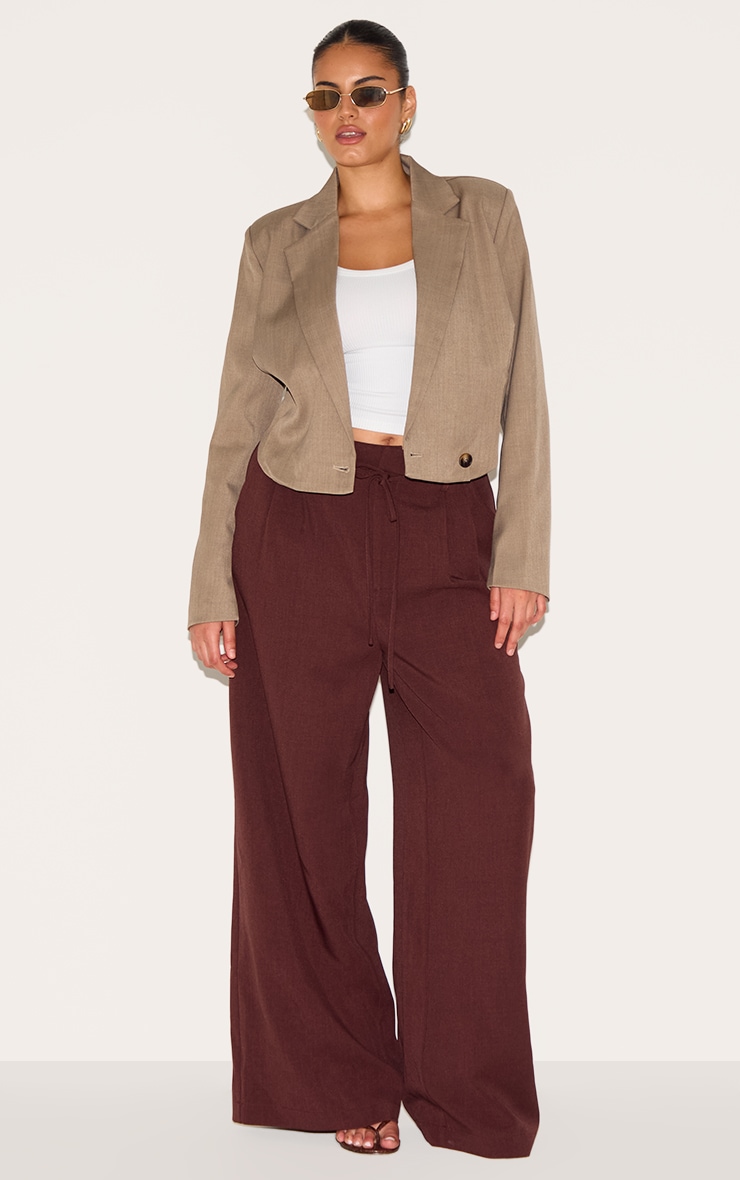 Plus Grey Pointed Hem Cropped Blazer image 3