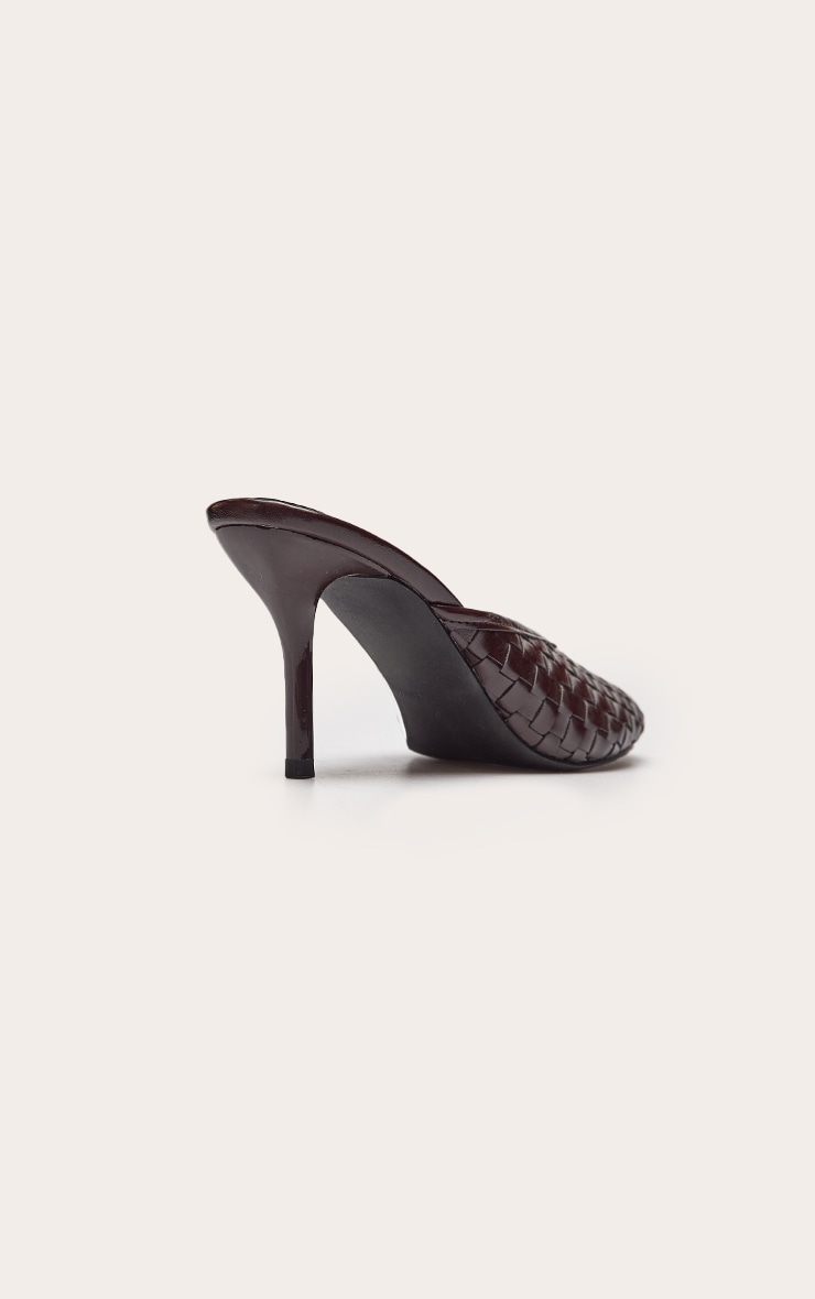 Chocolate Hand Woven Round Toe Mule image 4