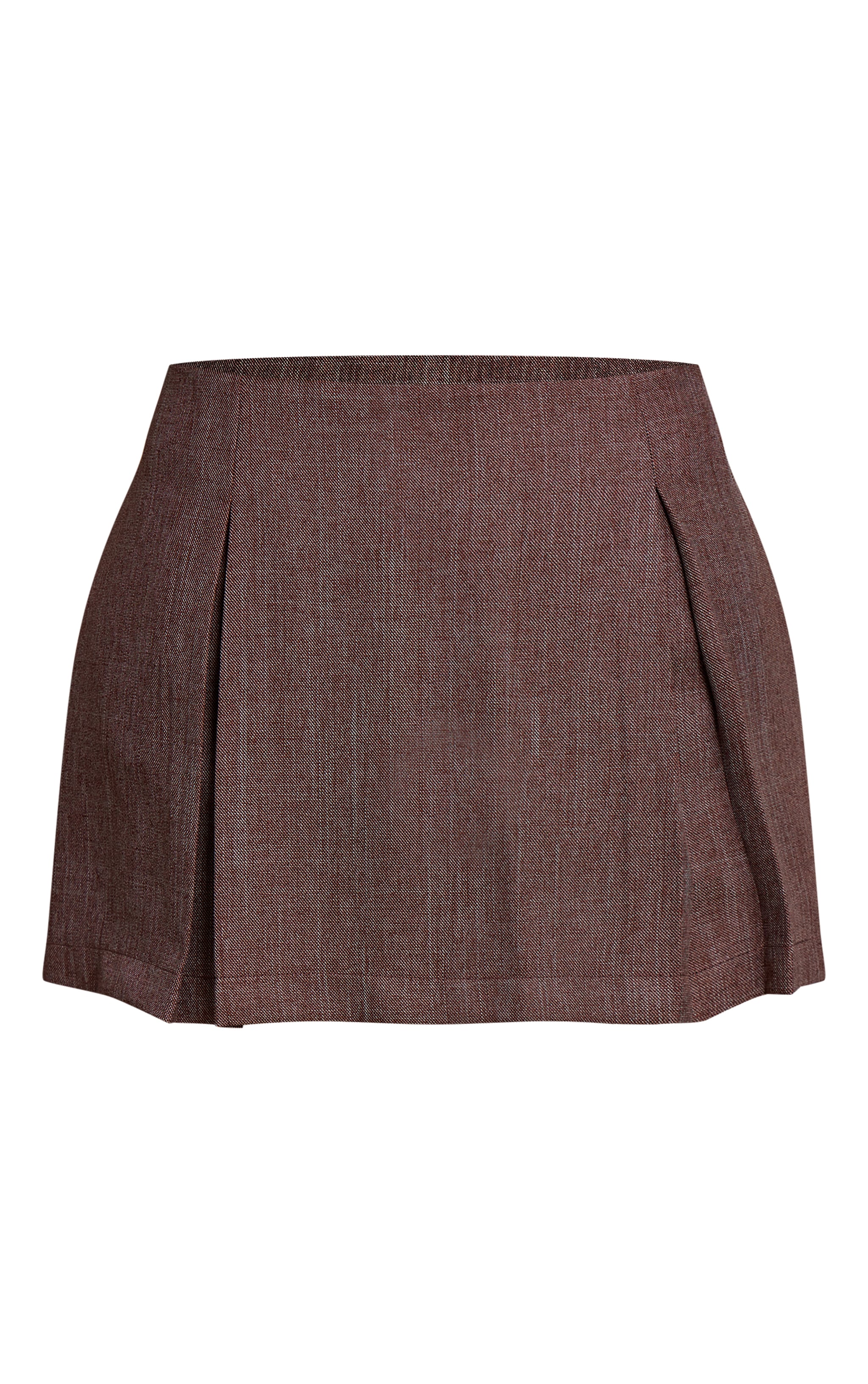 Light Brown Tailored Mini Skirt image 6