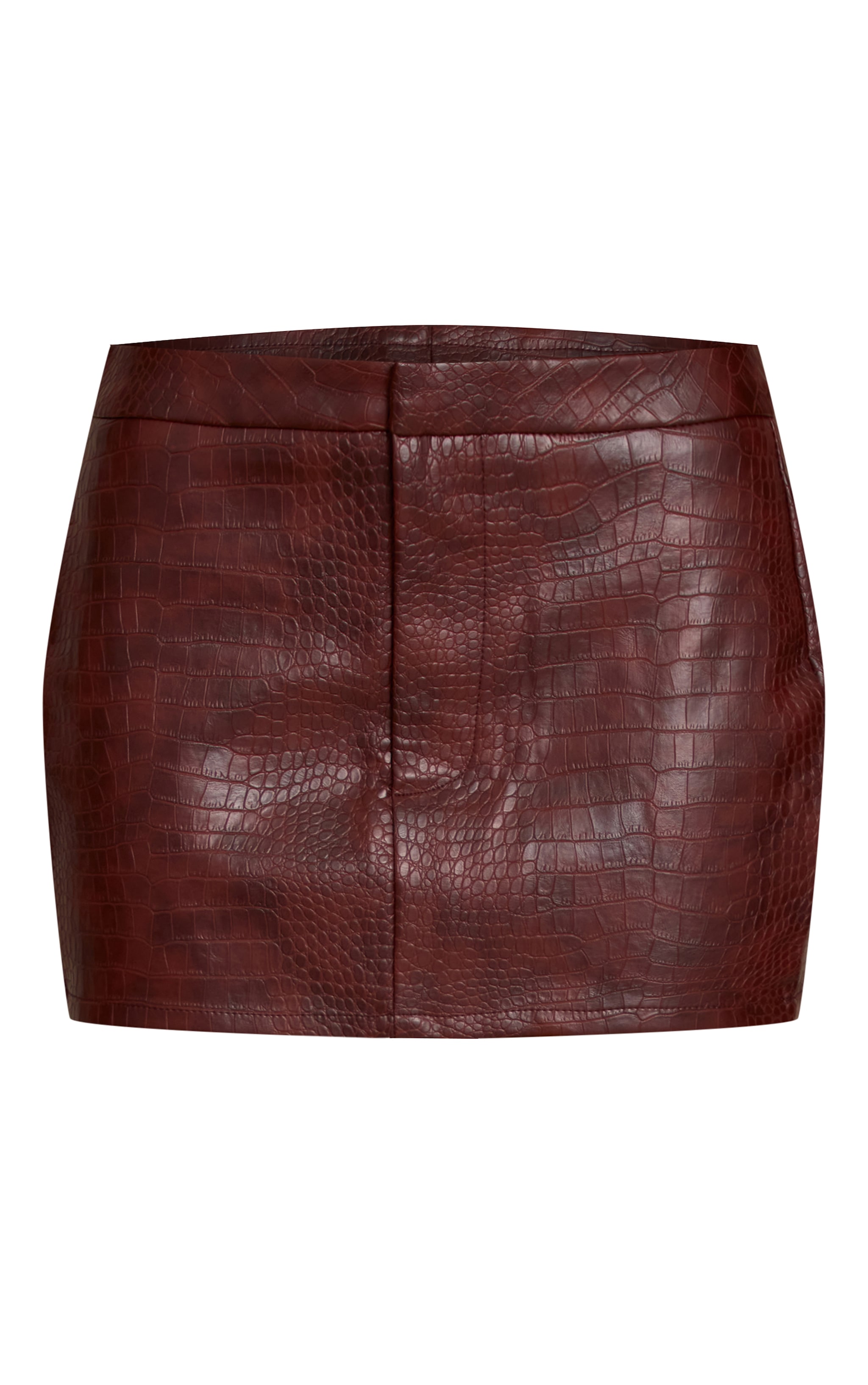 Brown Croc Faux Leather Mini Skirt image 6