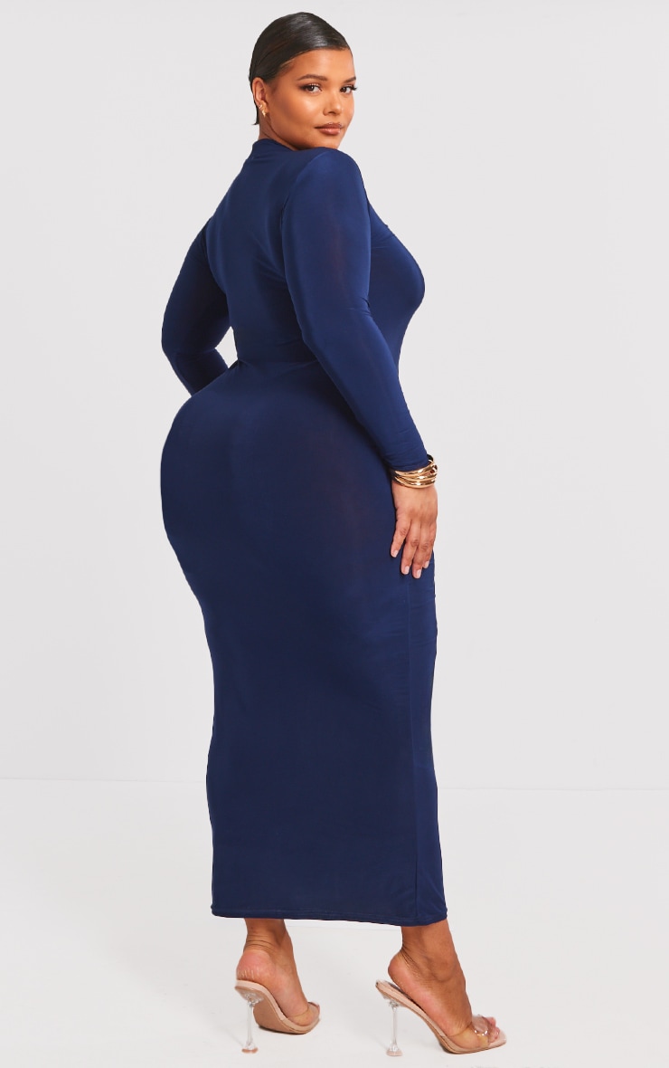Plus Size Navy Maxi Dress Plus Navy Satin Cold Shoulder Maxi Dress