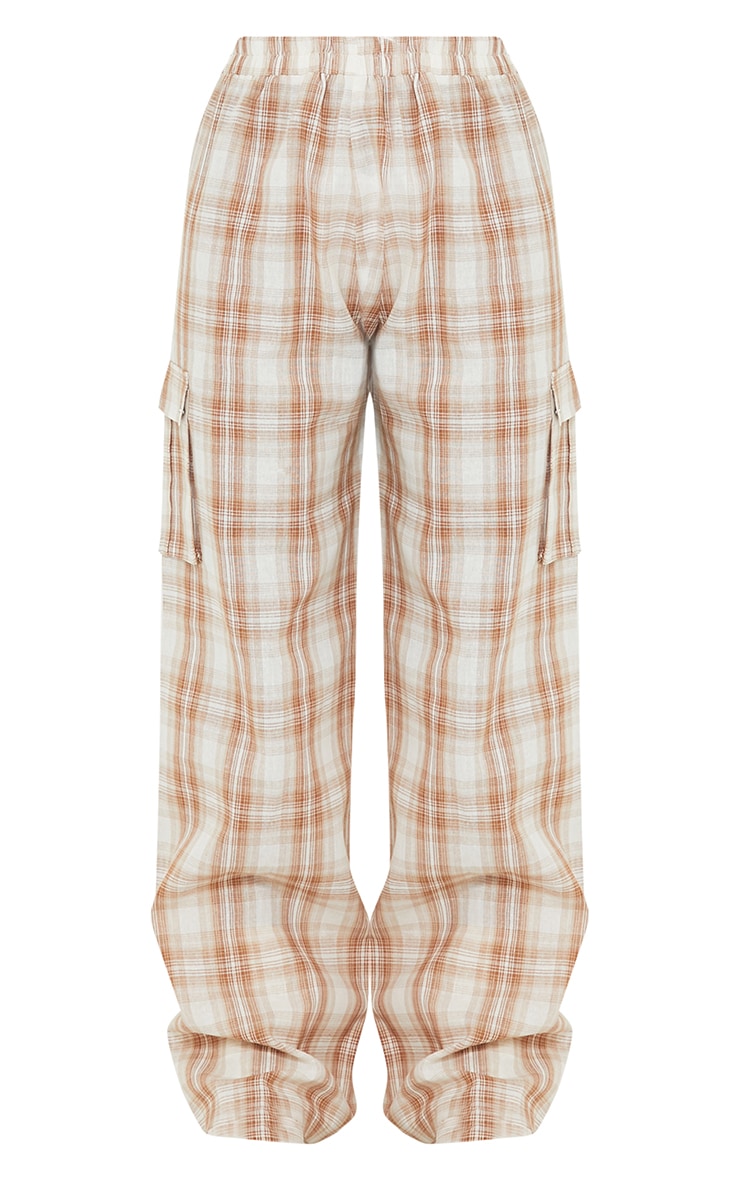 Stone Check Wide Leg Cargo Pants image 5