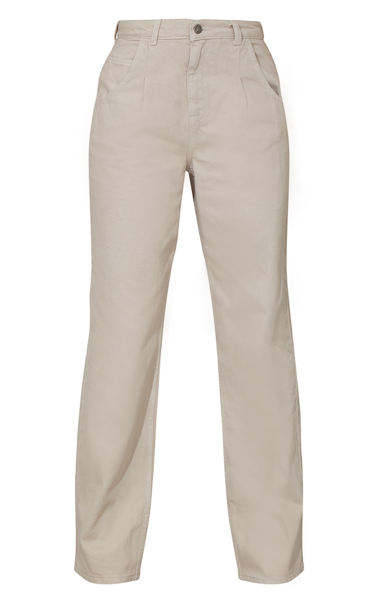Tall Stone Light Wash High Waist Seam Detail Wide Leg Jeans image 4