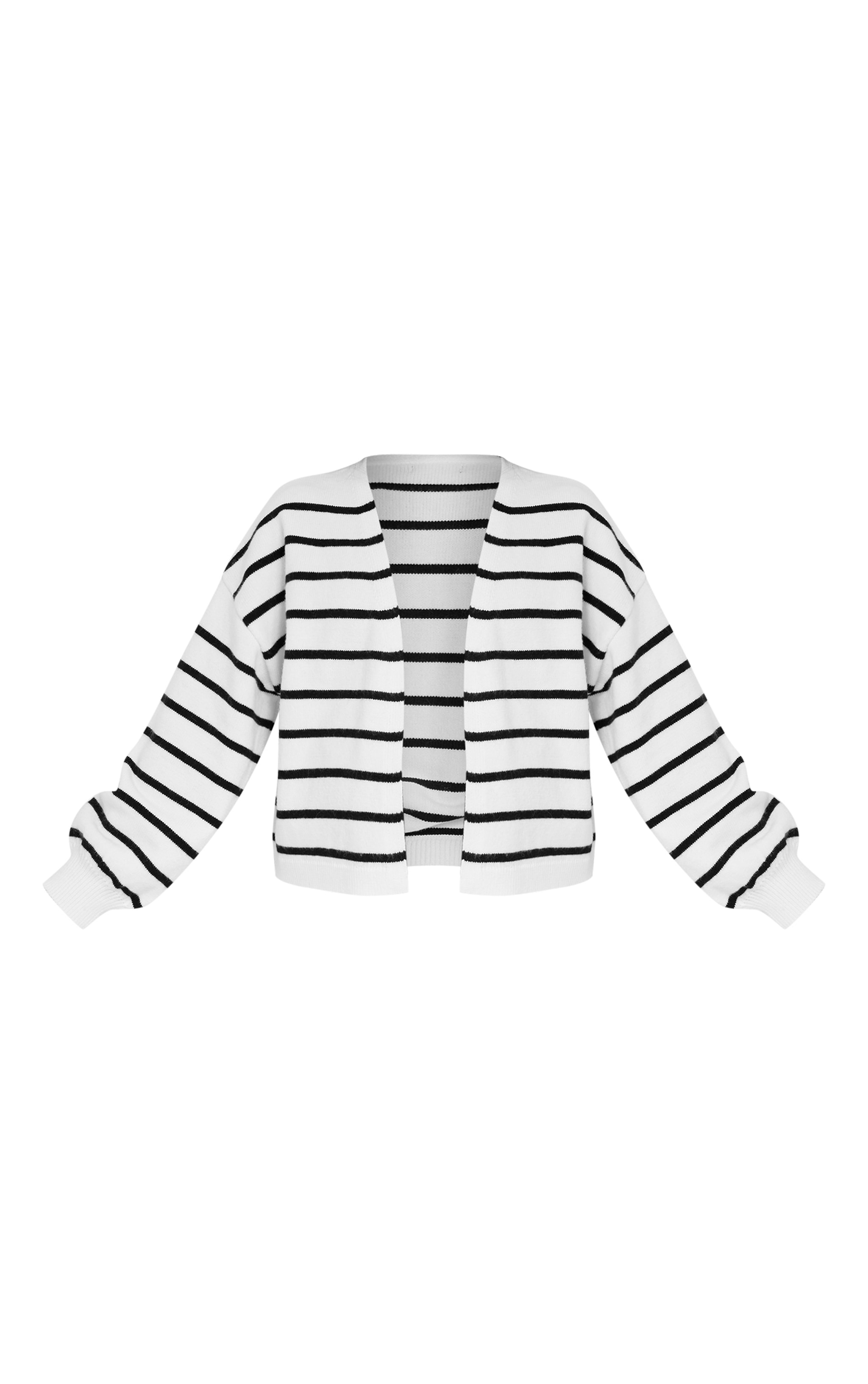 Maternity Black Striped Knit Cardigan image 5