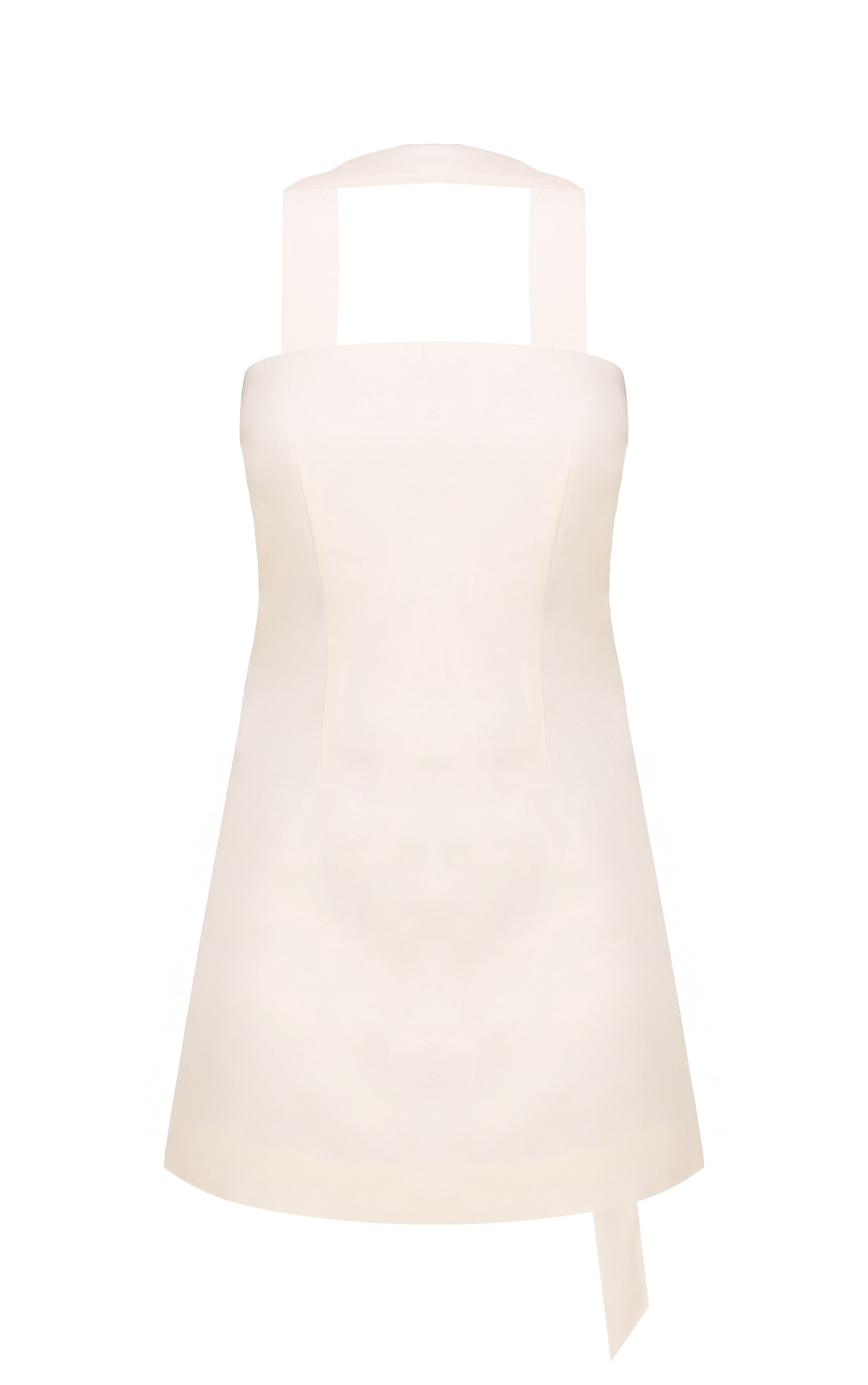 Butter Cream Woven Scarf Detail Bandeau Shift Dress image 5