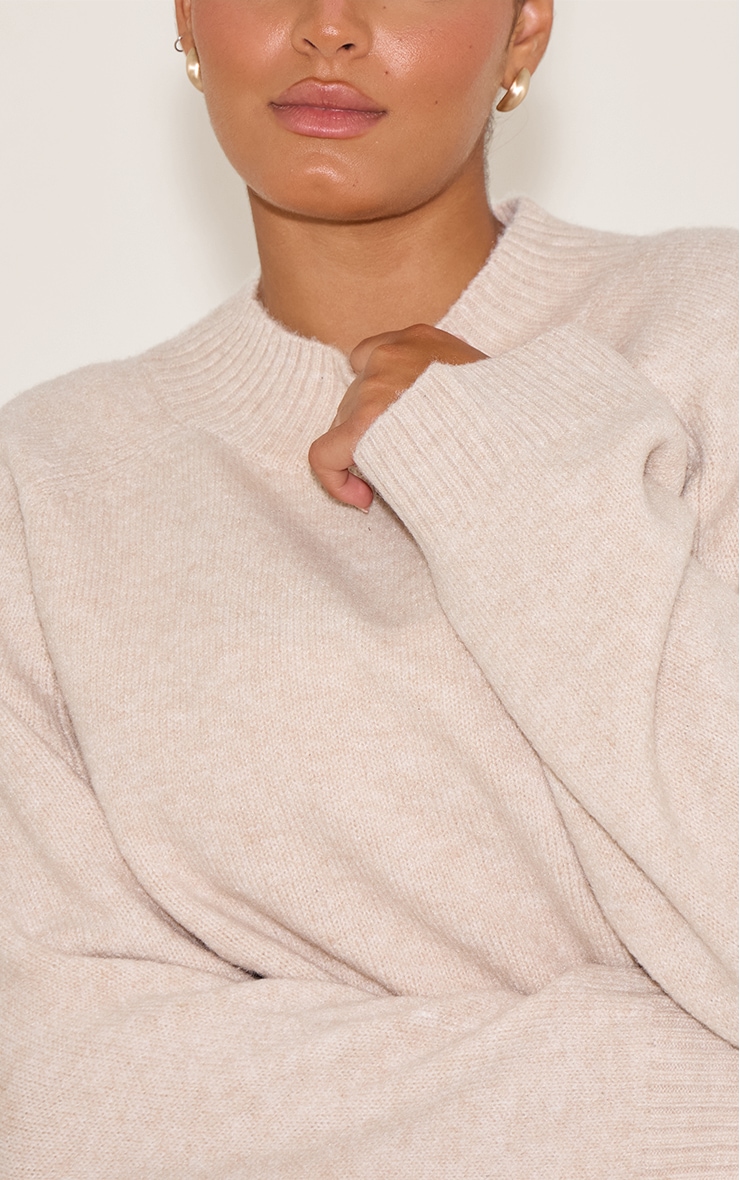  Plus Oatmeal Turtleneck Knit Jumper image 4