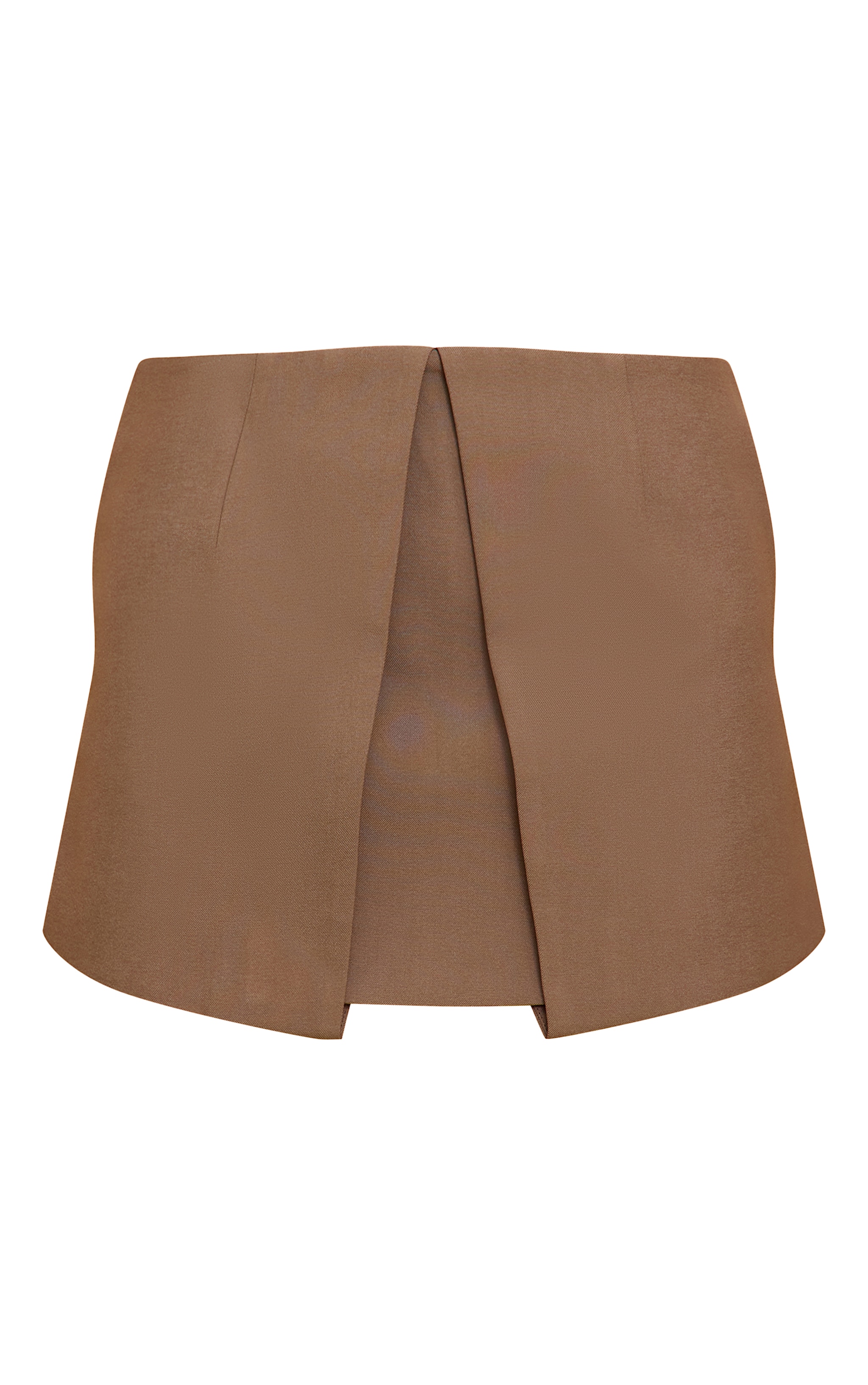 Mushroom Structured Woven Split Hem Mini Skirt image 6