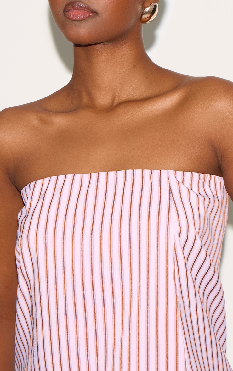 Top bustier droit rose bonbon à rayures image 4