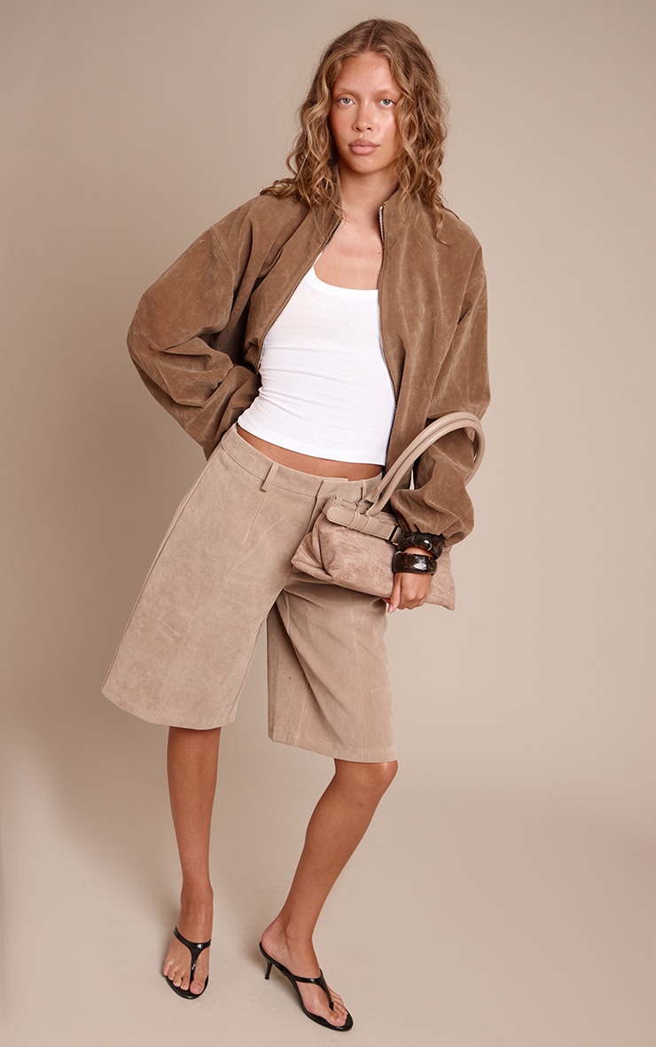 Sand Faux Suede Jorts image 1