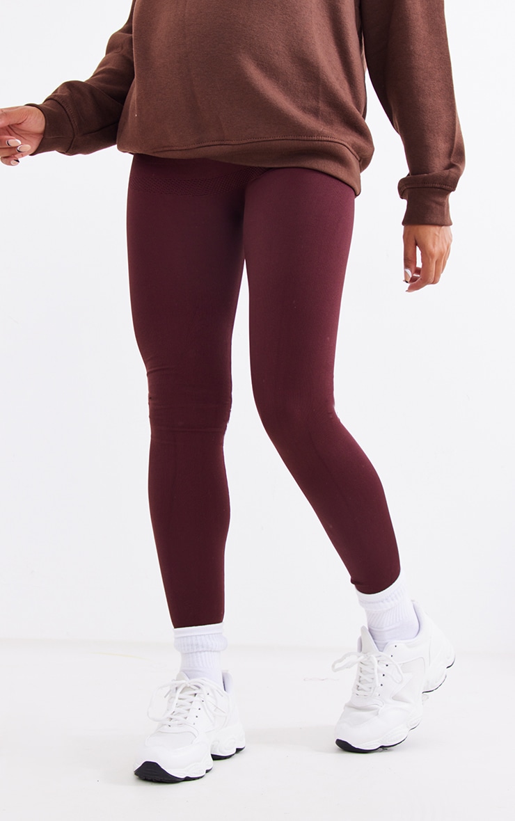 Maternity Chocolate Power Rib Leggings image 2