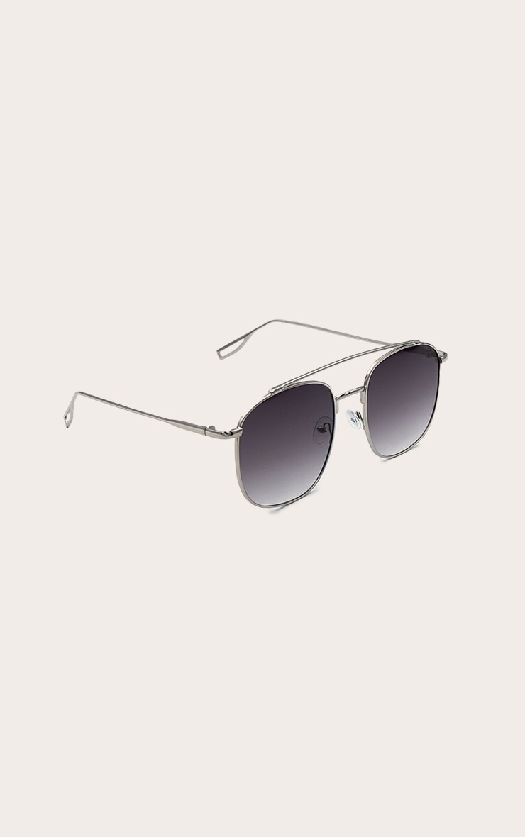 Silver Oversized Metal Frame Aviator image 3