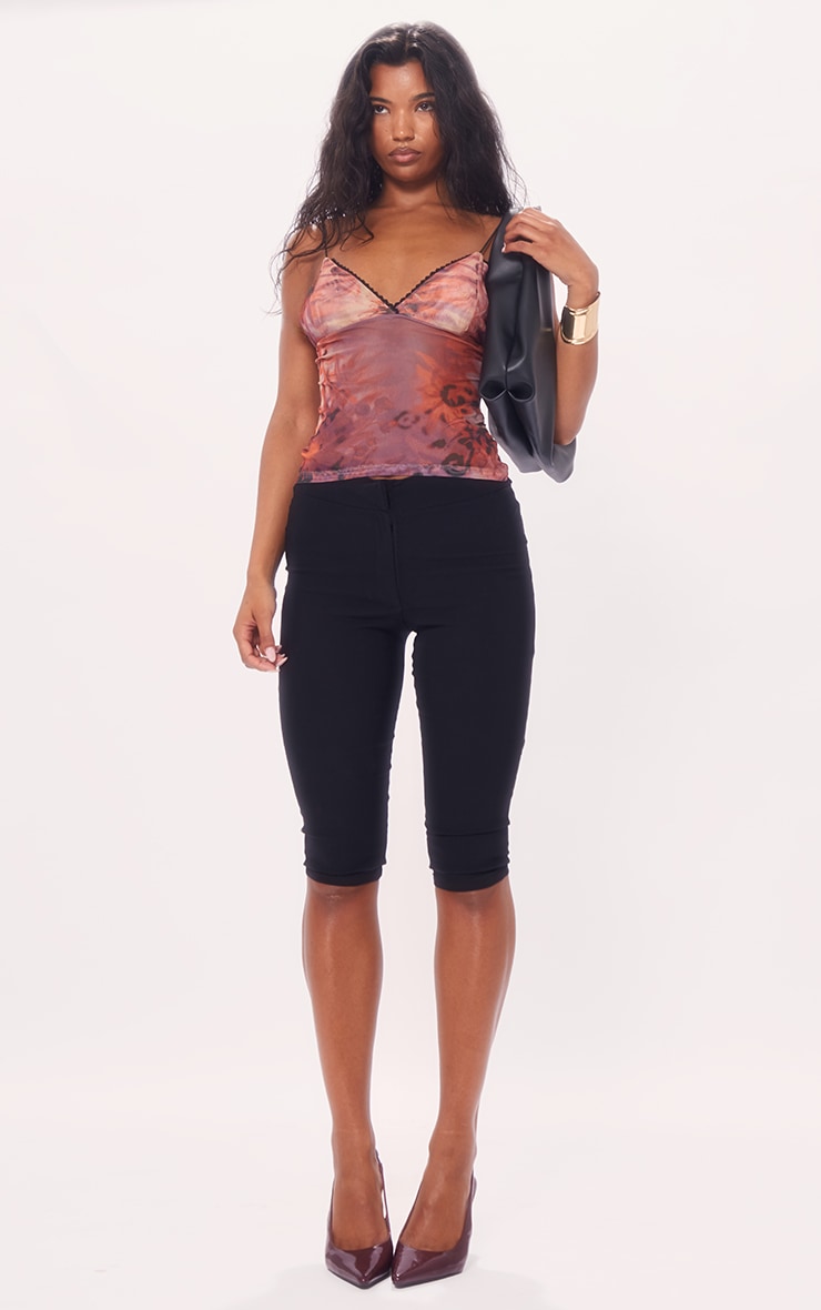 Purple Mesh Printed Strappy Cami image 3