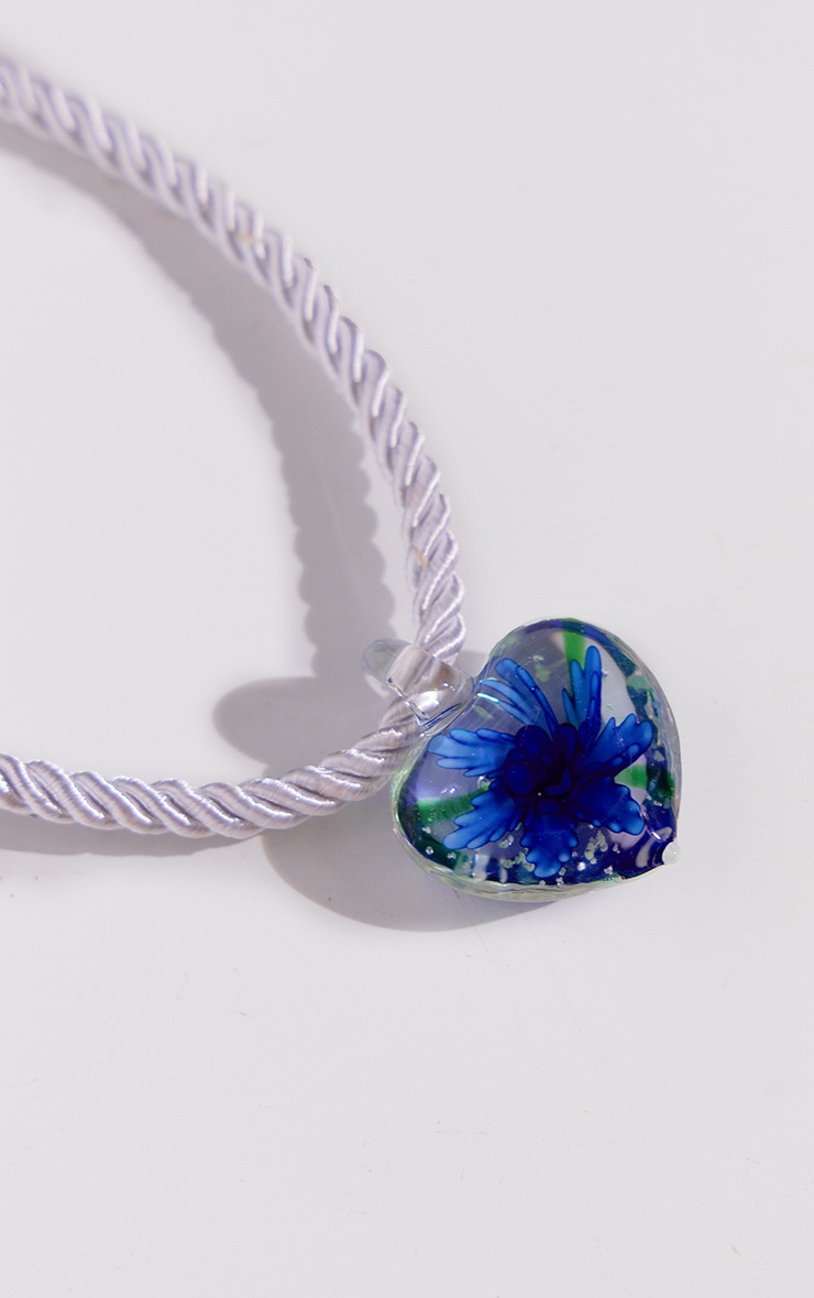 Blue Swirl Heart Necklace image 3