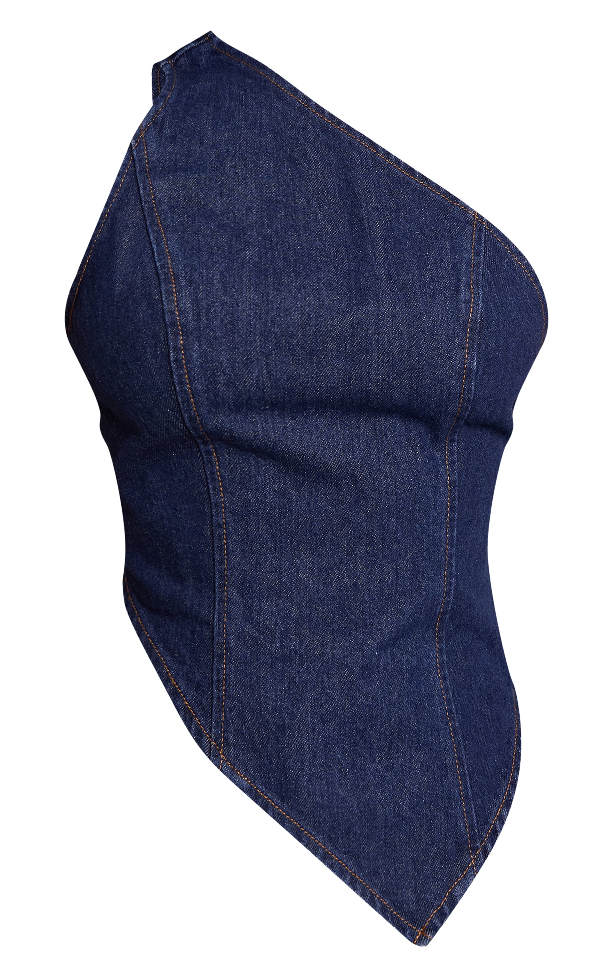 Petite Indigo Denim Asymmetric Top image 5