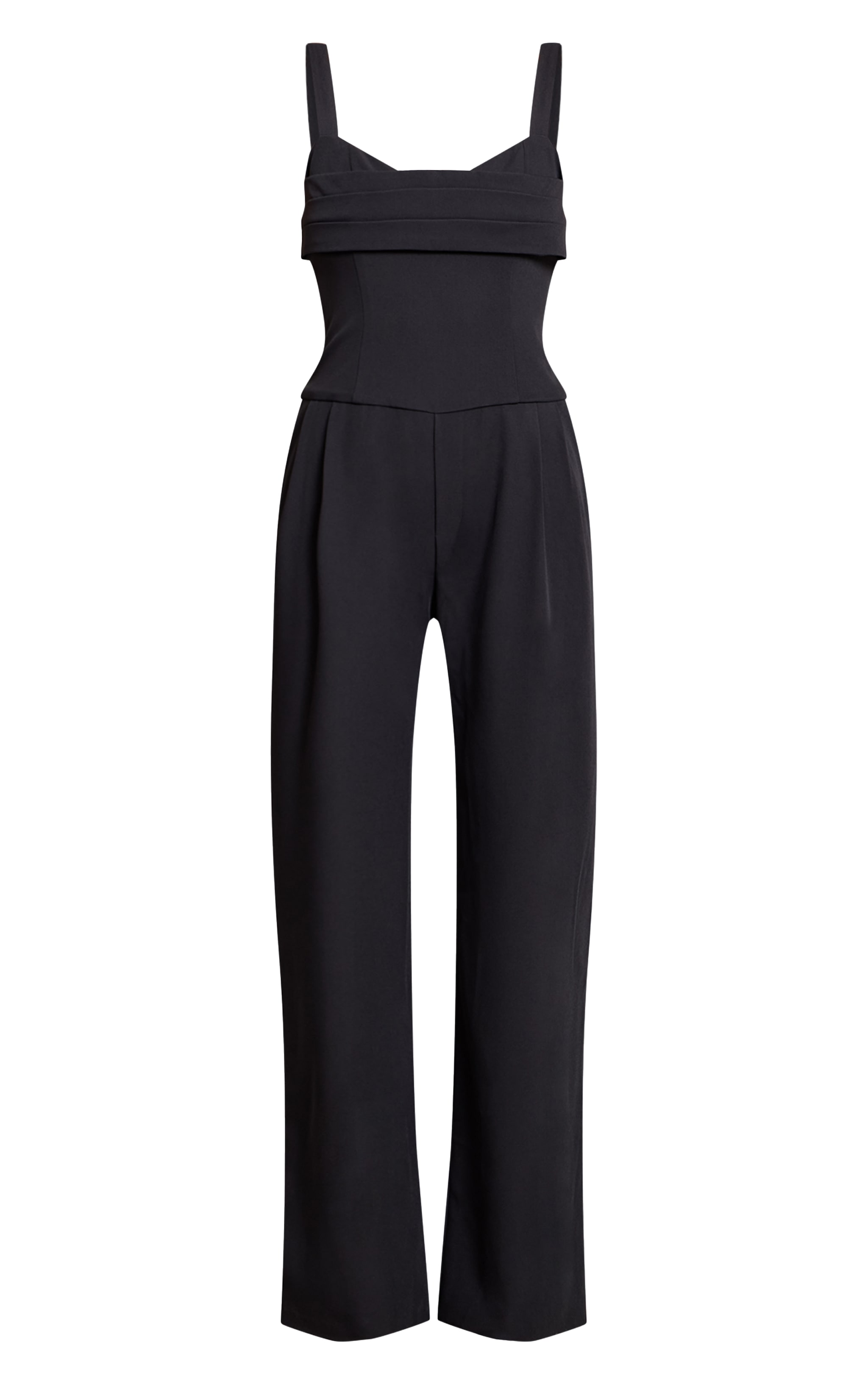 Combinaison de tailleur large bleu nuit à parties superposées image 5