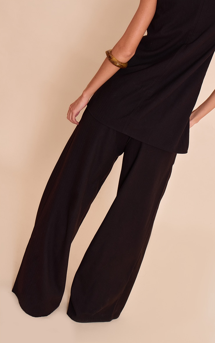 Black Tailored Wide Leg Pant image 3