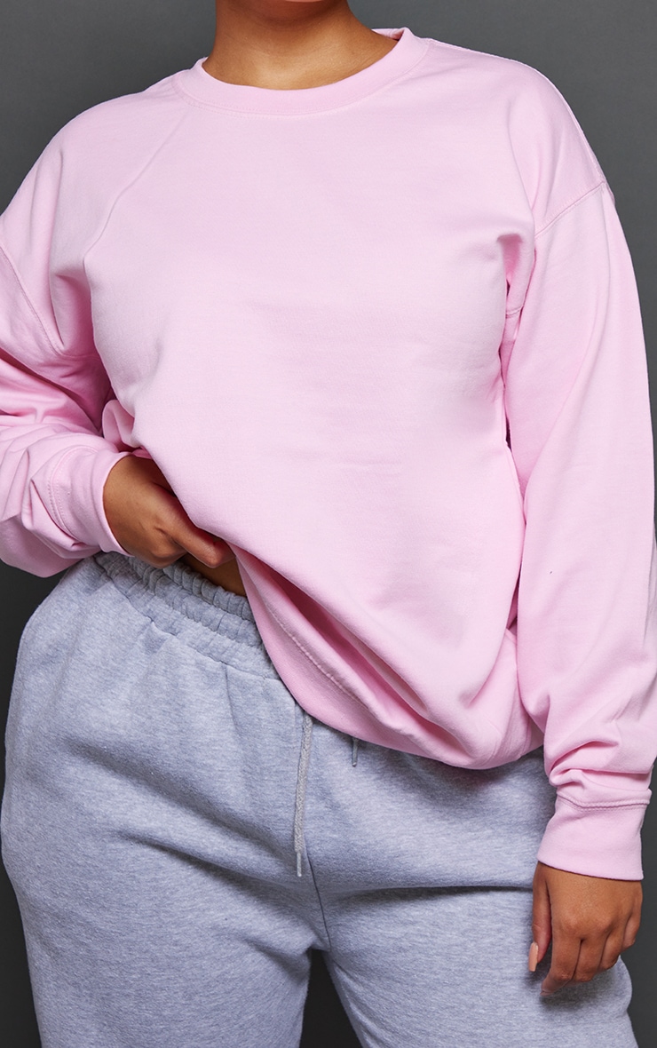 PRETTYLITTLETHING Plus Light Pink Ultimate Oversized Sweatshirt image 4