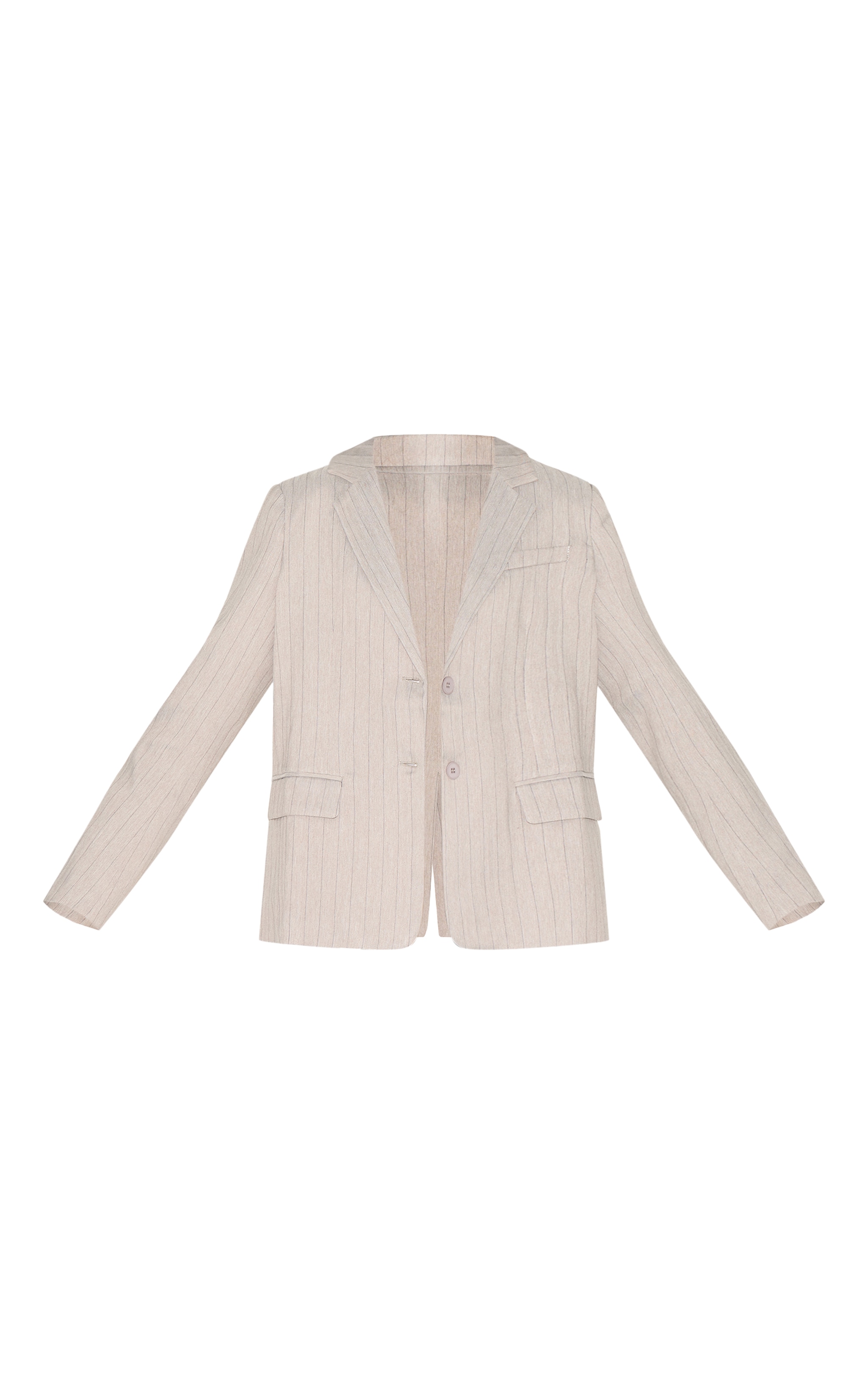 Light Grey Pinstripe Shirt Detail Blazer image 5