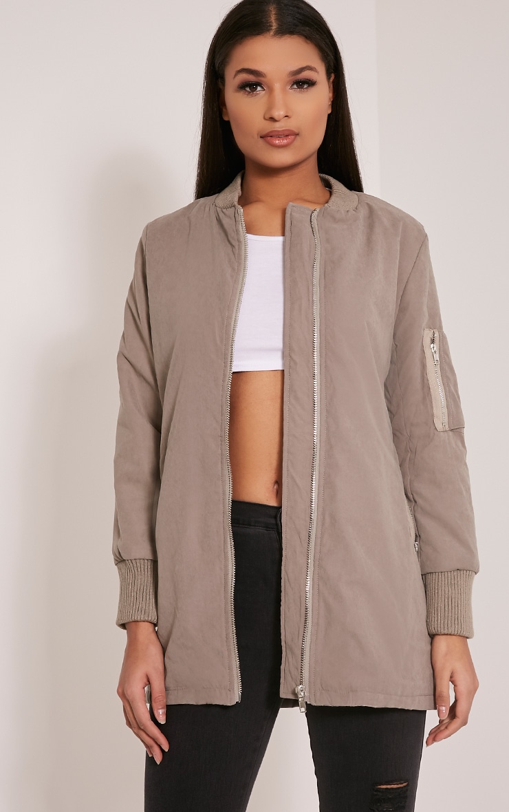 Bailey Grey Longline Padded Coat Knitwear PrettyLittleThing