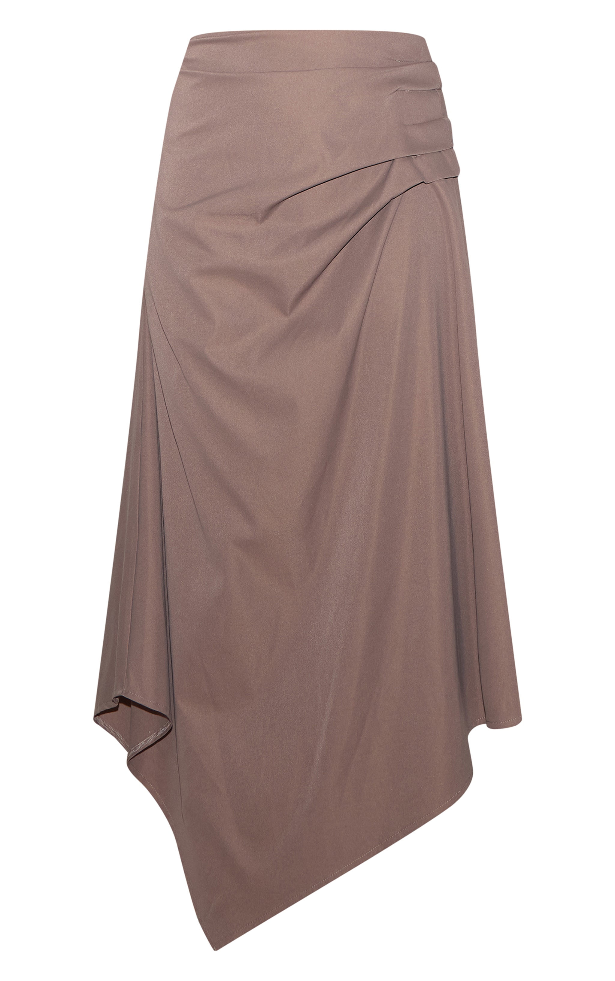 Mushroom Ruched Detail Hanky Hem Midaxi Skirt image 5