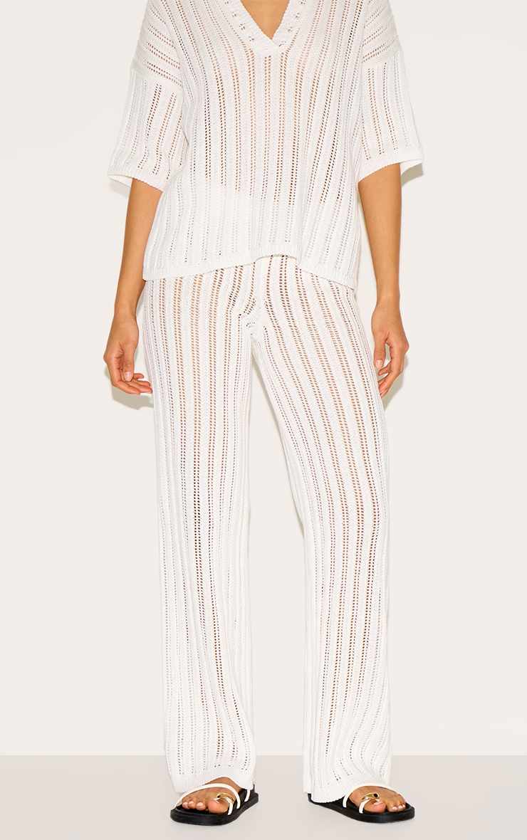  Cream Crochet Knitted Pant image 2