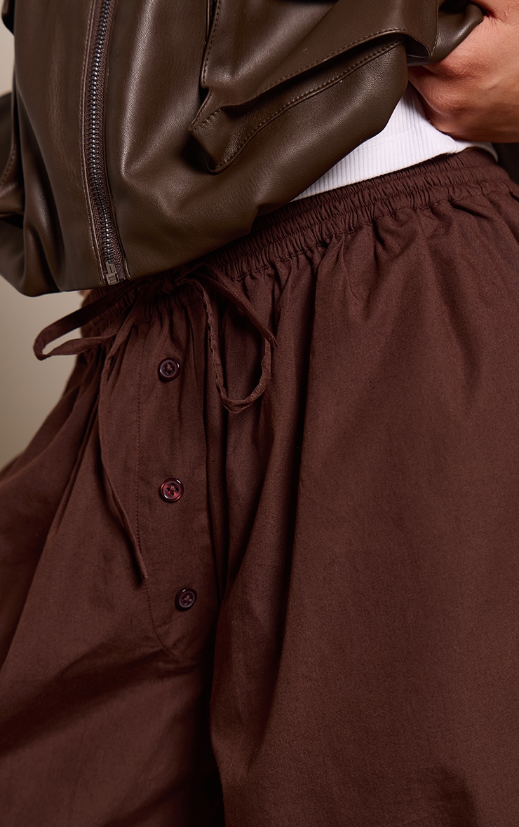 Chocolate Cotton Boxer Detail Balloon Pants image 4