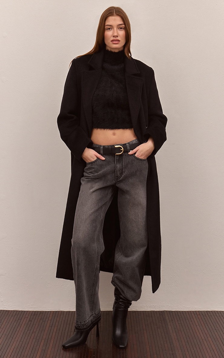 Light Grey Released Hem Straight Leg Jeans