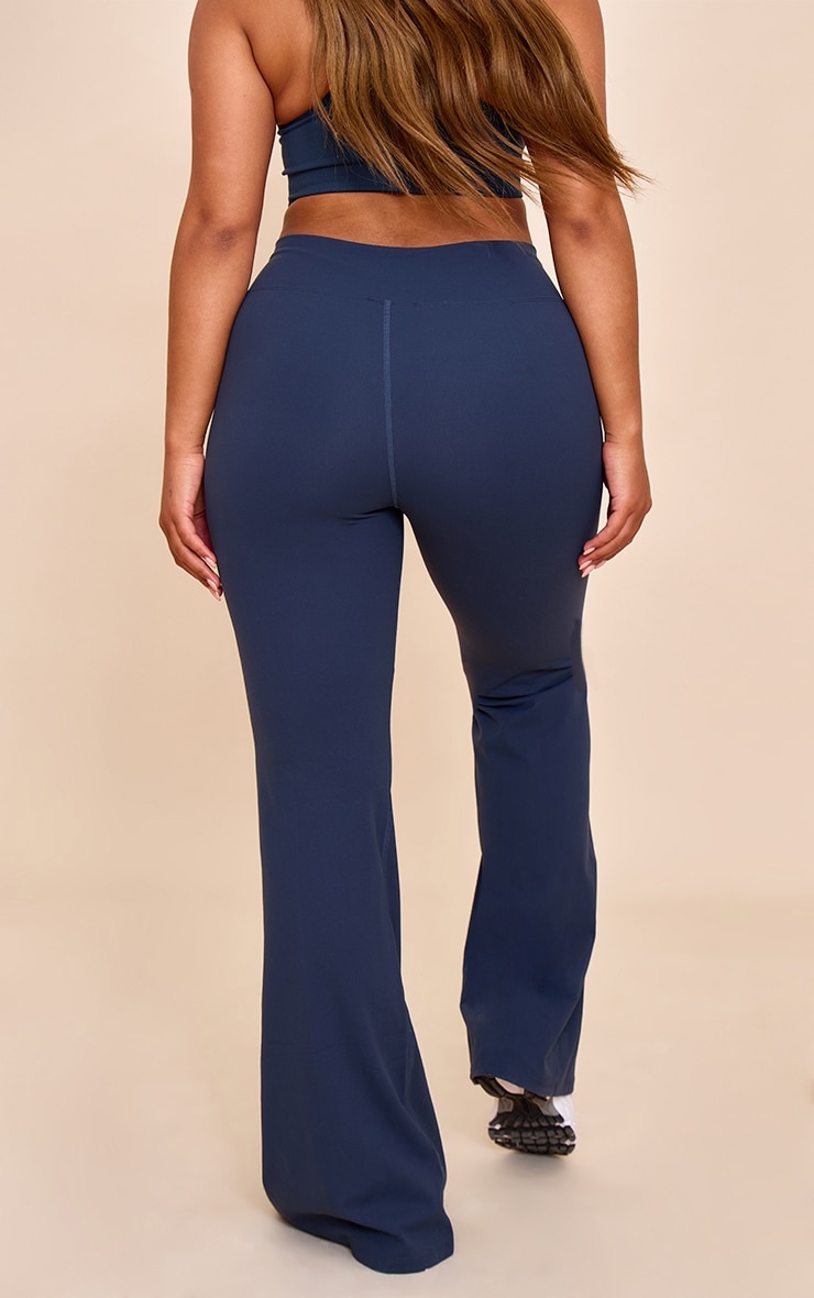 Shape Navy Sculpt Active V Waist Split Front Flare Pants image 3