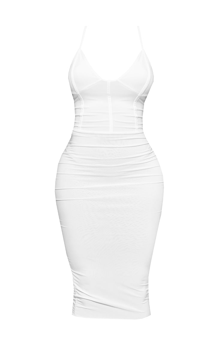 Shape Ivory Slinky Panelled Midi Dress image 6