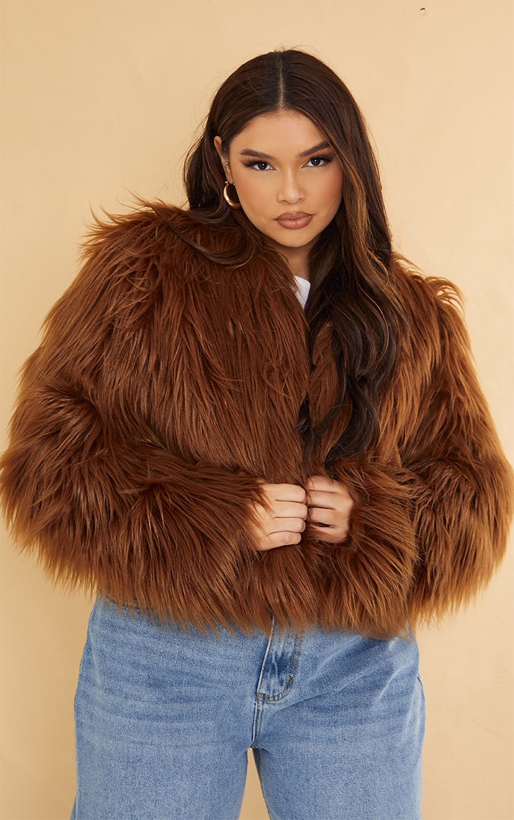 Plus size faux fur coat discount