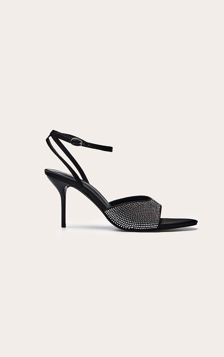Black Silver Hot Fix Heeled Sandal image 1