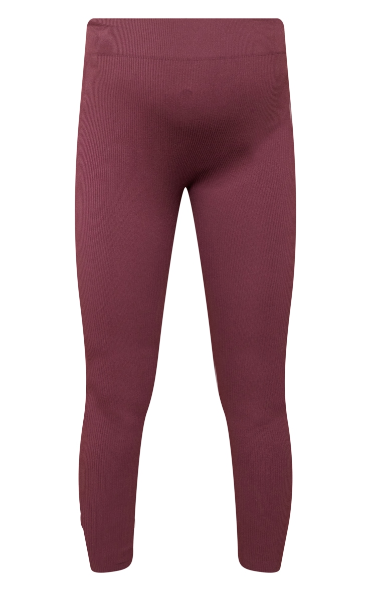 High-rise Maternity Leggings with Slit- Blue/Purple