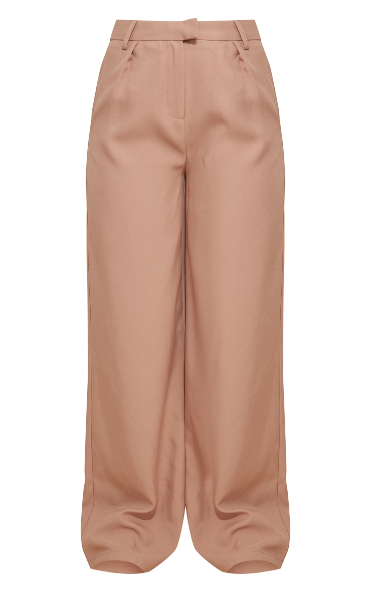 Taupe Wide Leg Woven Pants image 3