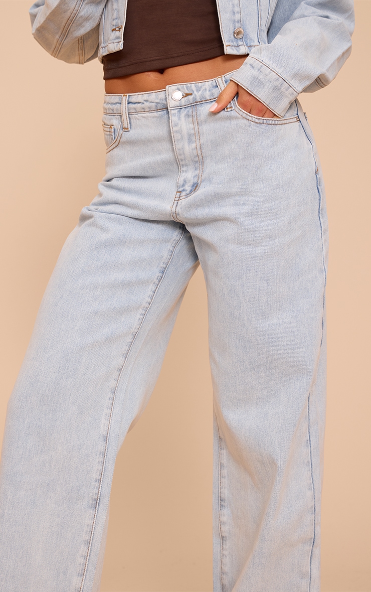 Tall Jean droit bleu clair taille haute image 4