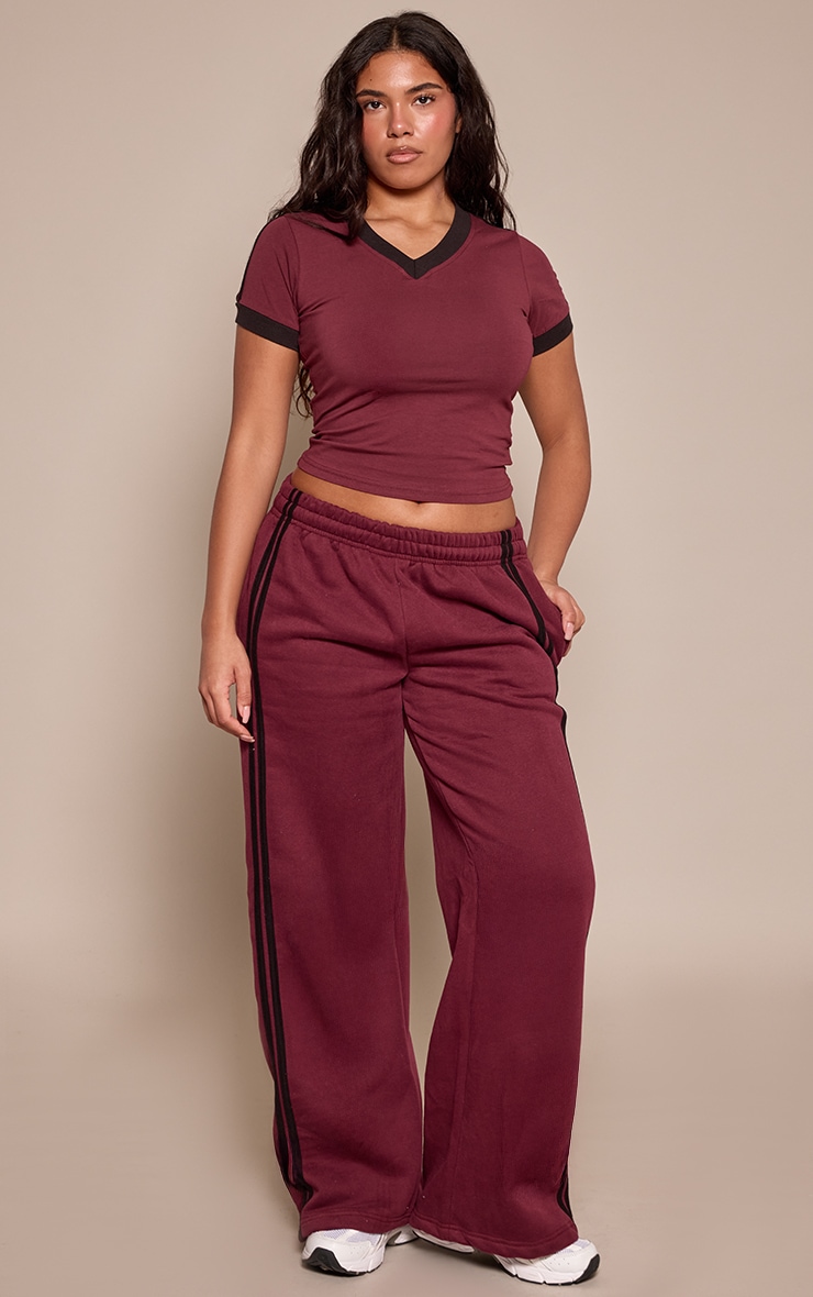 Shape Burgundy Stripe Side Sweatpants image 1