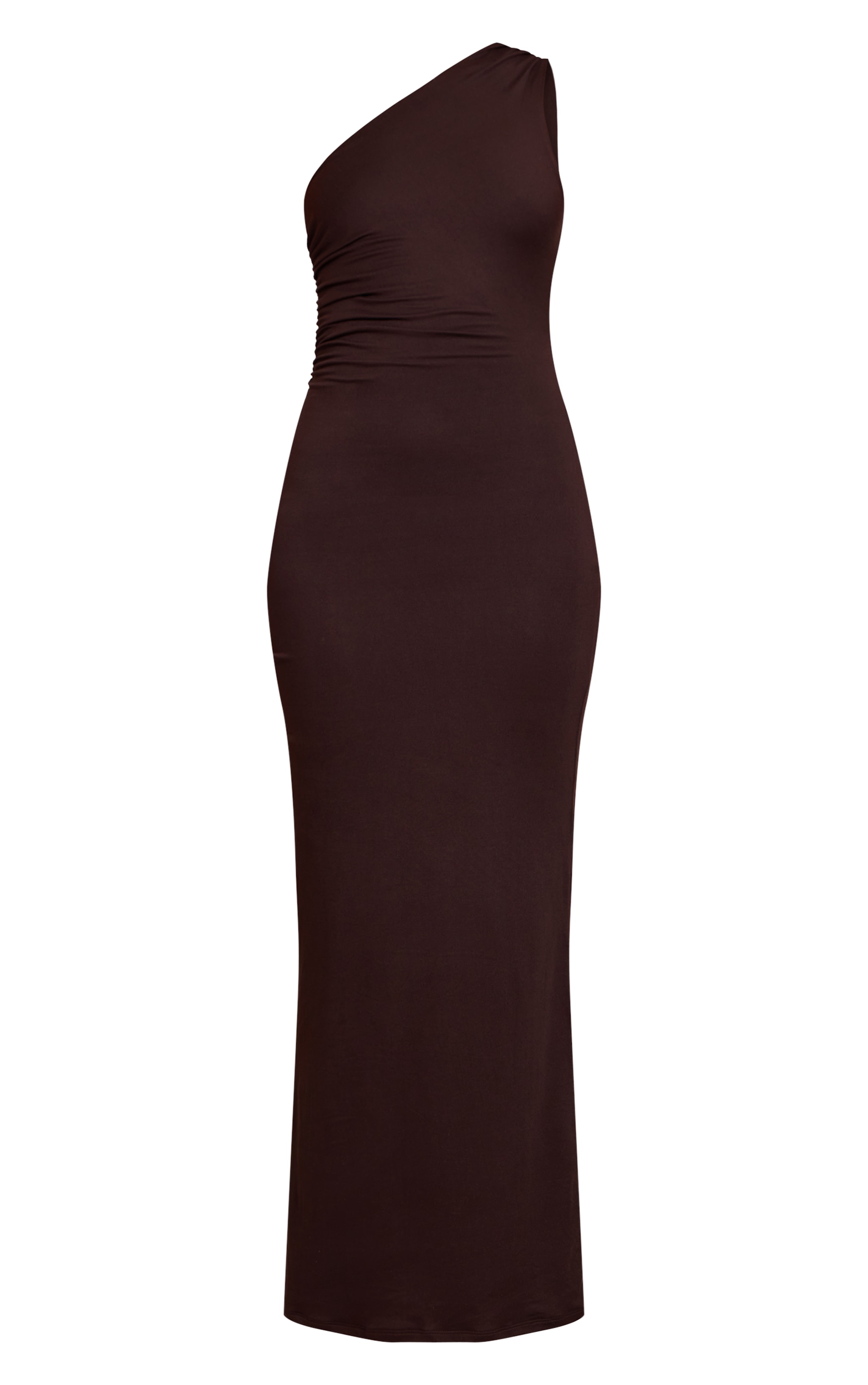 Chocolate Soft Touch One Shoulder Midaxi Dress image 5