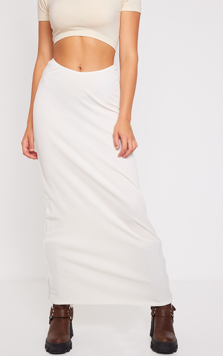 Black Waistband Crinkle Maxi Skirt